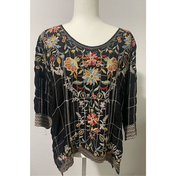 Johnny Was Sienna Blouse Embroidered (S) Boho, - Picture 2 of 11